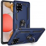 Wholesale Tech Armor Ring Stand Grip Case with Metal Plate for Samsung Galaxy A42 5G (Navy Blue)